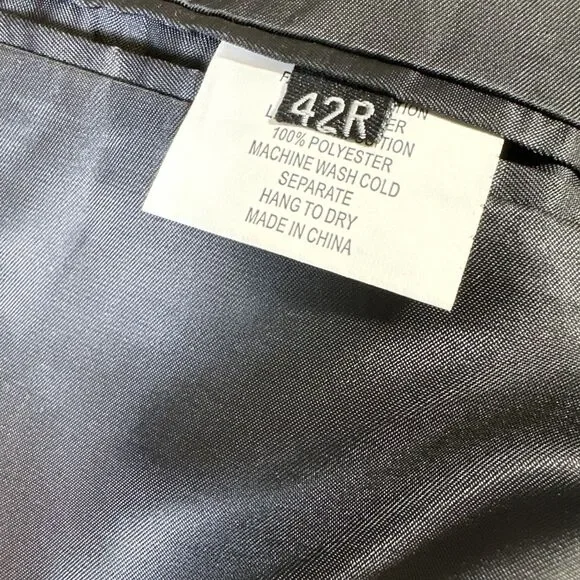 Black Tuxedo Satin Lapel Jacket 42R Pants 34L - Picture 4 of 14